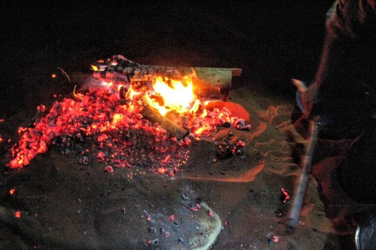 Bread baked on sand